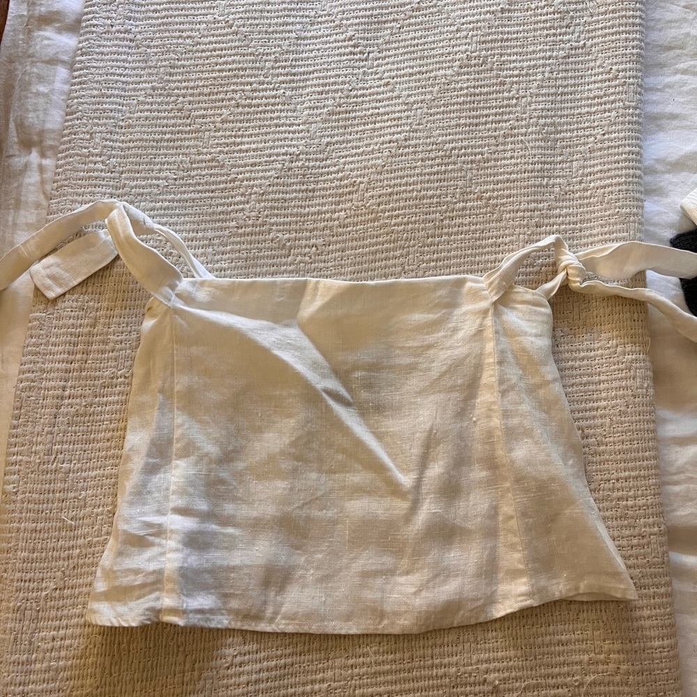 Reformation Linen White Off Shoulder Top XS